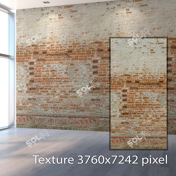 Authentic Old Brick Texture 3D model image 2