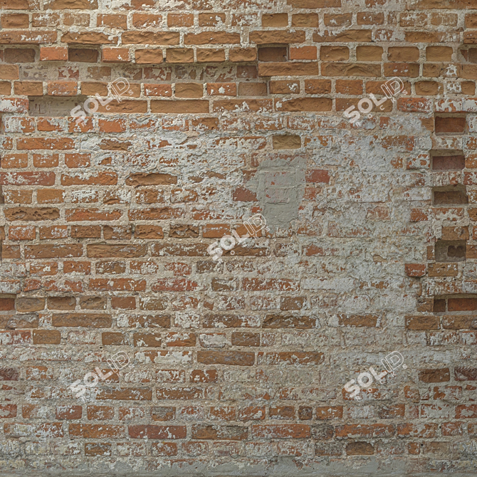 Authentic Old Brick Texture 3D model image 4