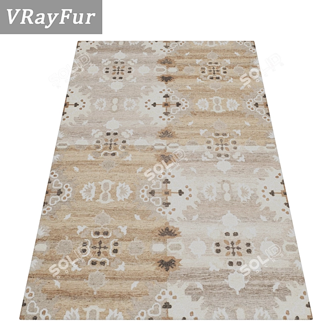 Luxury Rug Set with High-Quality Textures 3D model image 2