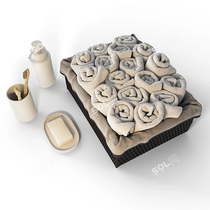 Zara Home Bathroom Set 3D model image 5