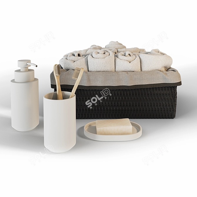 Zara Home Bathroom Set 3D model image 7