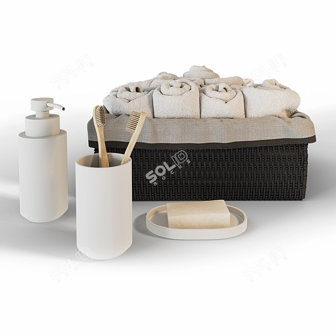 Zara Home Bathroom Set 3D model image 8