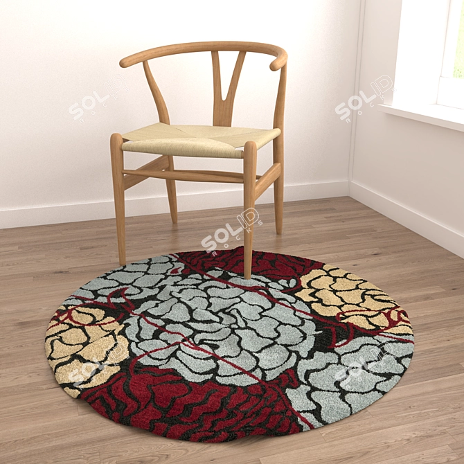 6-Piece Round Carpets Set 3D model image 4