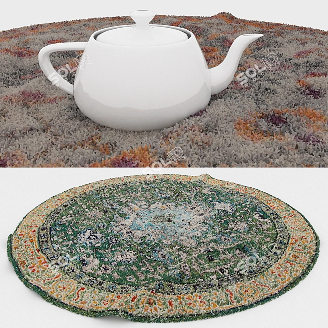 Round Carpets Set: Versatile and Stunning 3D Rug Collection 3D model image 3