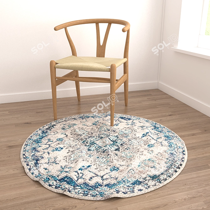 Round Carpets Set: Versatile and Stunning 3D Rug Collection 3D model image 4