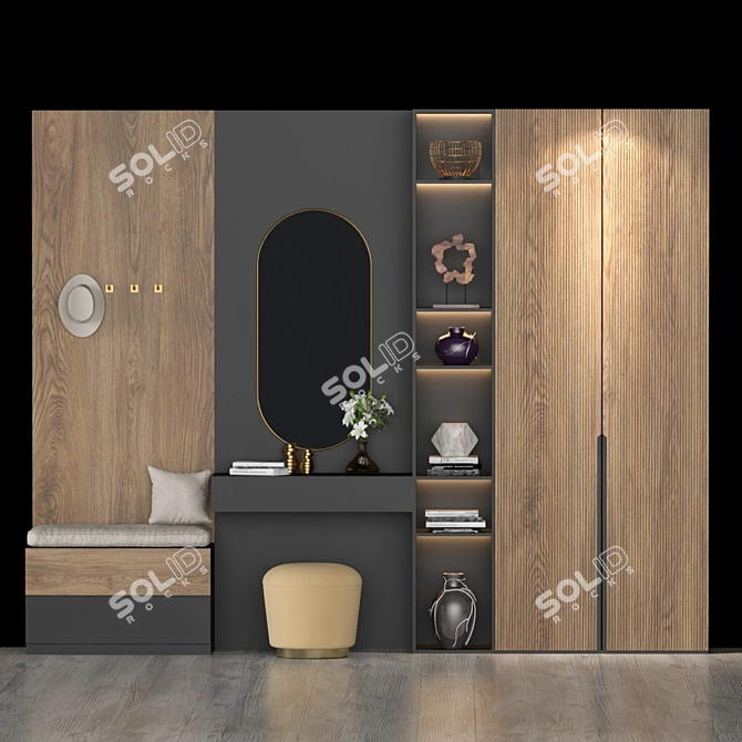 Elegant Modern Hall Furniture 3D model image 1