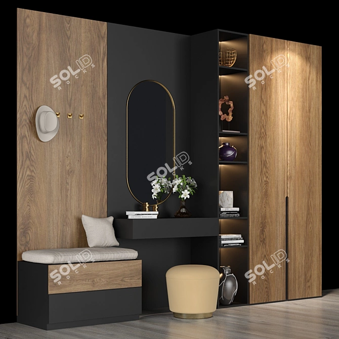 Elegant Modern Hall Furniture 3D model image 2