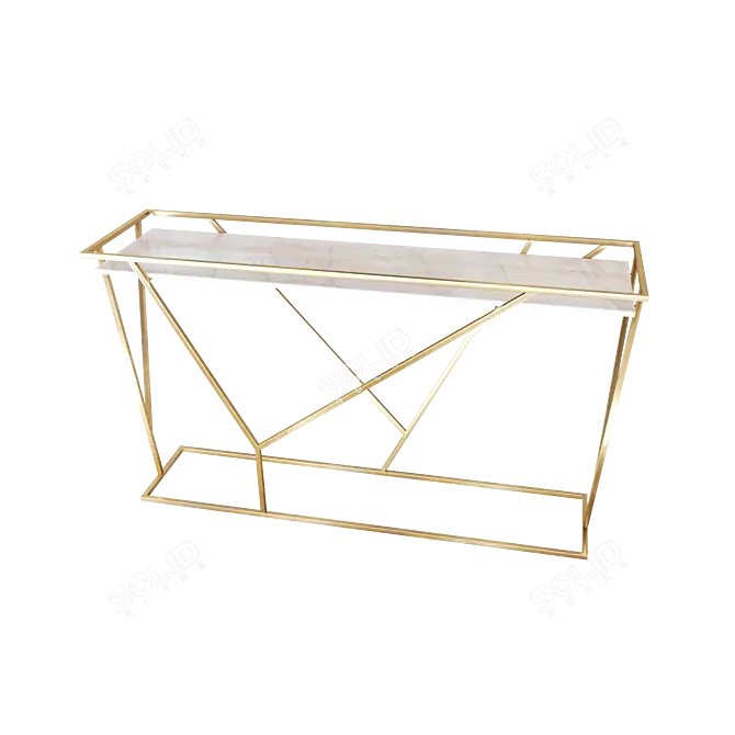 Title: OM Brass Console Table - Elegant Art Deco Design 3D model image 1