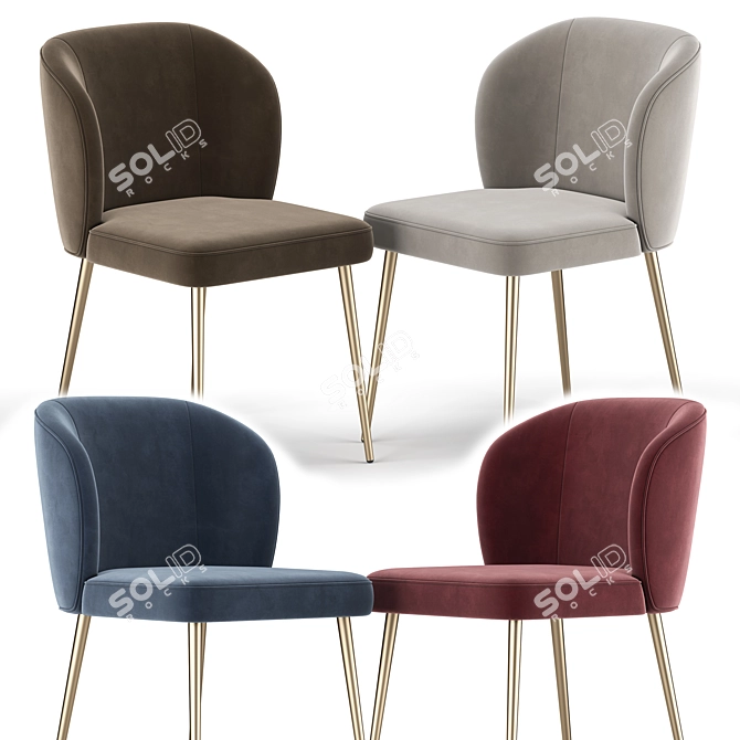 Elegant Fallon Dining Chair 3D model image 2