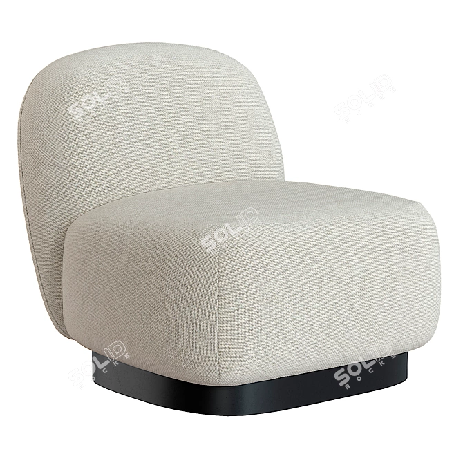Elsie Cream White Armchair: Sleek Comfort for Your Home 3D model image 1