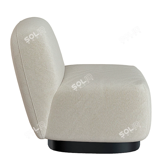 Elsie Cream White Armchair: Sleek Comfort for Your Home 3D model image 5