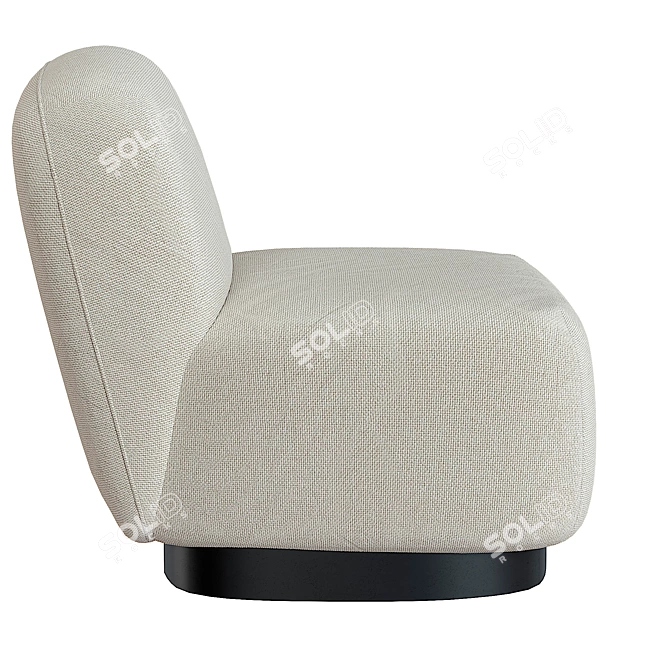 Elsie Cream White Armchair: Sleek Comfort for Your Home 3D model image 7