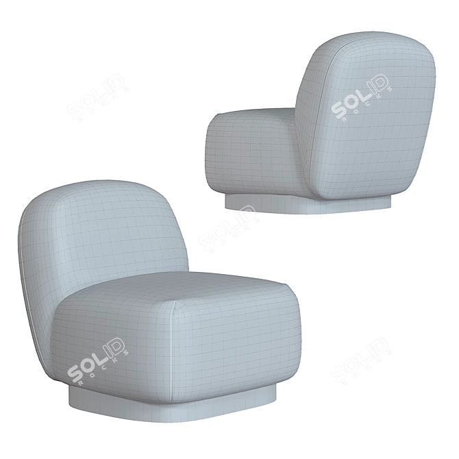 Elsie Cream White Armchair: Sleek Comfort for Your Home 3D model image 8