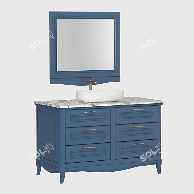 Vintage Madlen Vanity Unit with Overhead Sink / Ruta, Estella Finish 3D model image 2