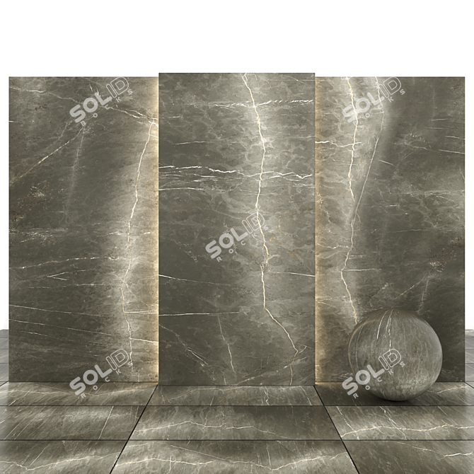 Elegant Kron Brown Marble: Timeless Beauty 3D model image 1