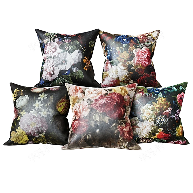 Floral Pillow Set 3D model image 1