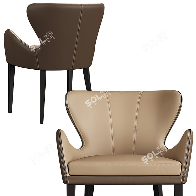 Elegant Elektra Dining Chair by Borzalino 3D model image 2