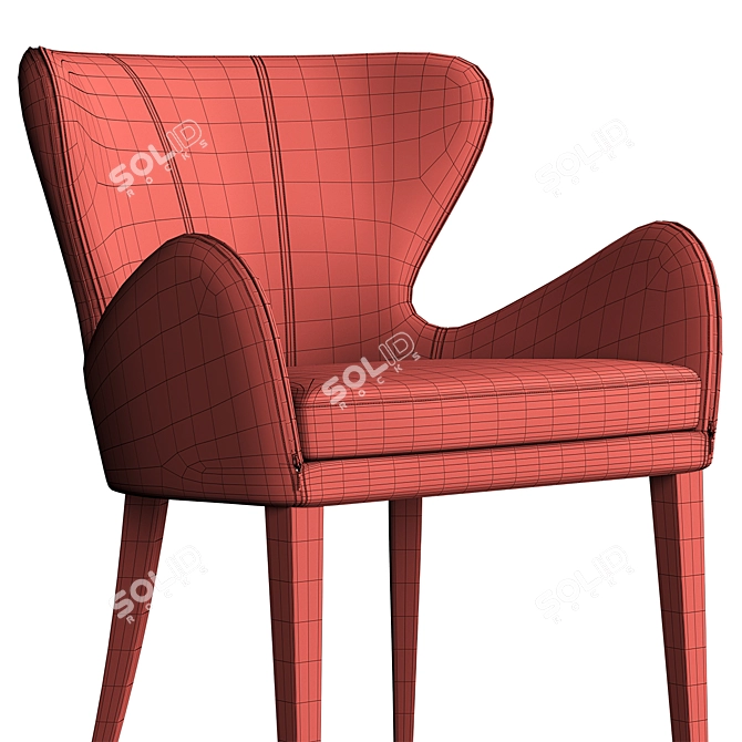 Elegant Elektra Dining Chair by Borzalino 3D model image 5