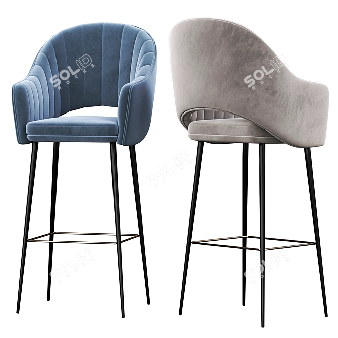 Sleek and Stylish Deephouse Stool 3D model image 2