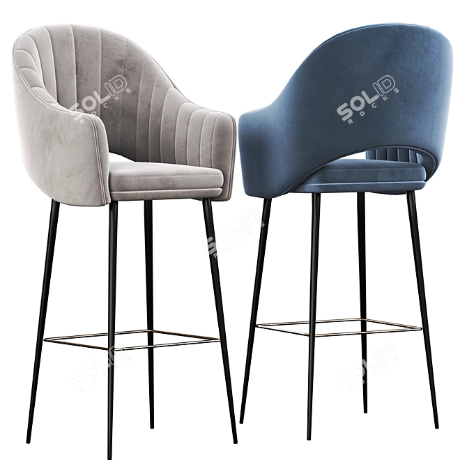 Sleek and Stylish Deephouse Stool 3D model image 3