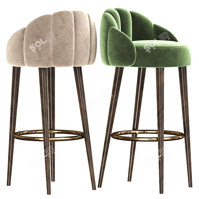 Elegant Olympia Bar Stool 3D model image 3