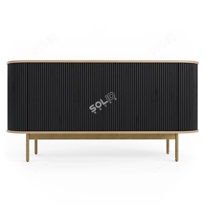 Modern Ribbed Sideboard: Walton (Crate & Barrel) 3D model image 2