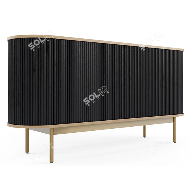 Modern Ribbed Sideboard: Walton (Crate & Barrel) 3D model image 3