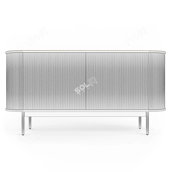 Modern Ribbed Sideboard: Walton (Crate & Barrel) 3D model image 4