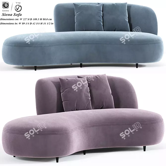 Sleek Siena Sofa: Sophisticated Design 3D model image 1