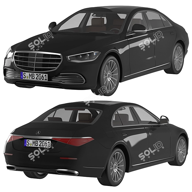 Title: Mercedes S Class W223: Uncompromising Comfort and Safety 3D model image 1
