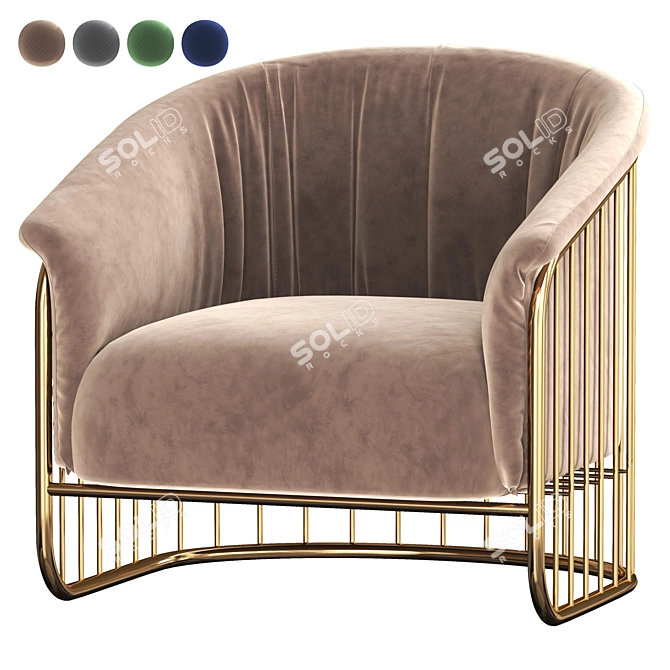 Modern Charleston Bench: Formitalia Elegance 3D model image 1