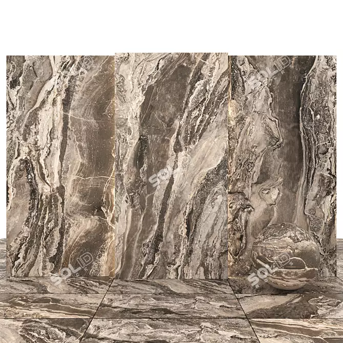 Glossy Orobico Marble Slabs 3D model image 1