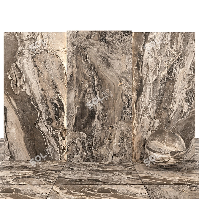 Glossy Orobico Marble Slabs 3D model image 2