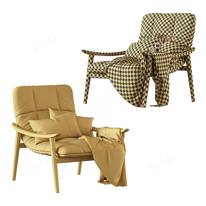Fynn Saddle Armchair: Sleek Elegance 3D model image 5