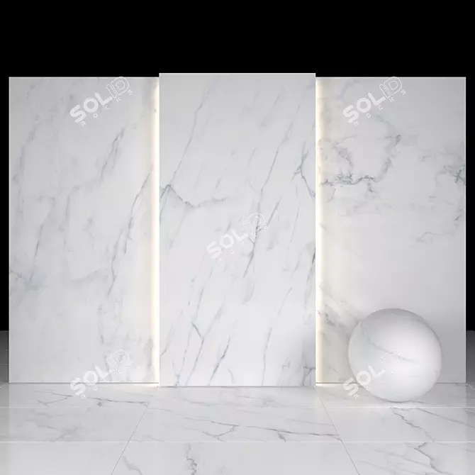 Antique Carrara White Texture Slabs 3D model image 1