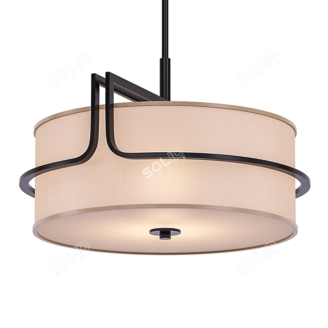 Elegant Textile Shade Pendant 3D model image 1