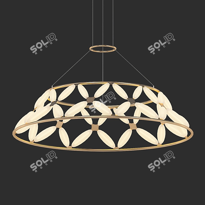 Elegant LED Chandelier 3D model image 1