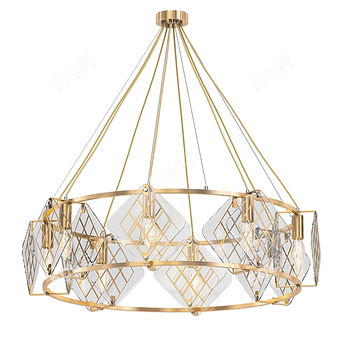 Minimalist Ring Chandelier 3D model image 1