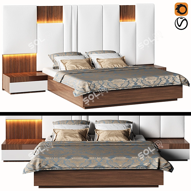 Modern Millimeter Bed 2015 3D model image 1