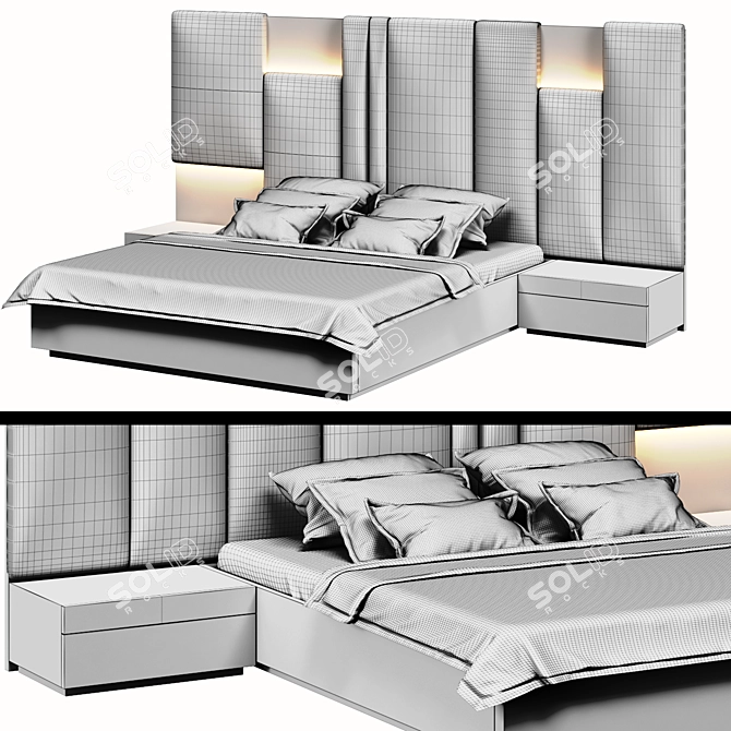 Modern Millimeter Bed 2015 3D model image 4