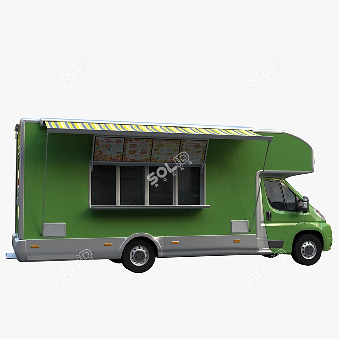 Compact Food Truck Vehicle 3D model image 4