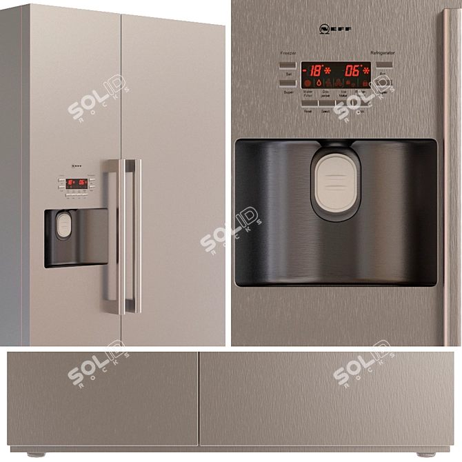 Neff Technique Set: Oven, Microwave, Induction Hob, Hood & Fridge 3D model image 2