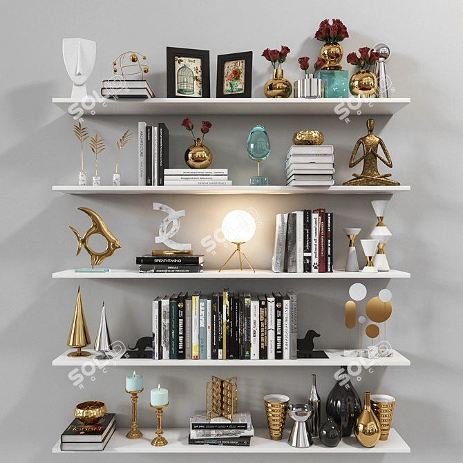 Sleek Shelves: Vray & Corona Compatible 3D model image 1