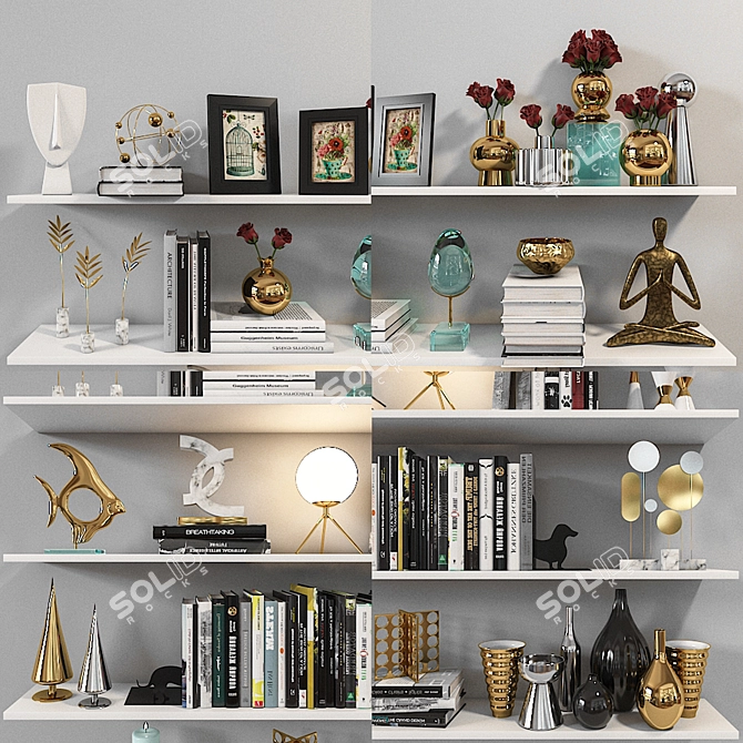 Sleek Shelves: Vray & Corona Compatible 3D model image 2