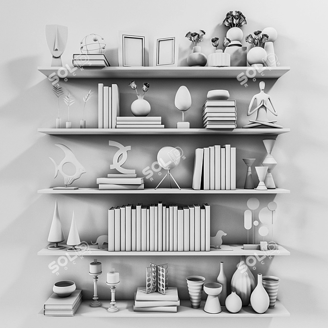 Sleek Shelves: Vray & Corona Compatible 3D model image 3