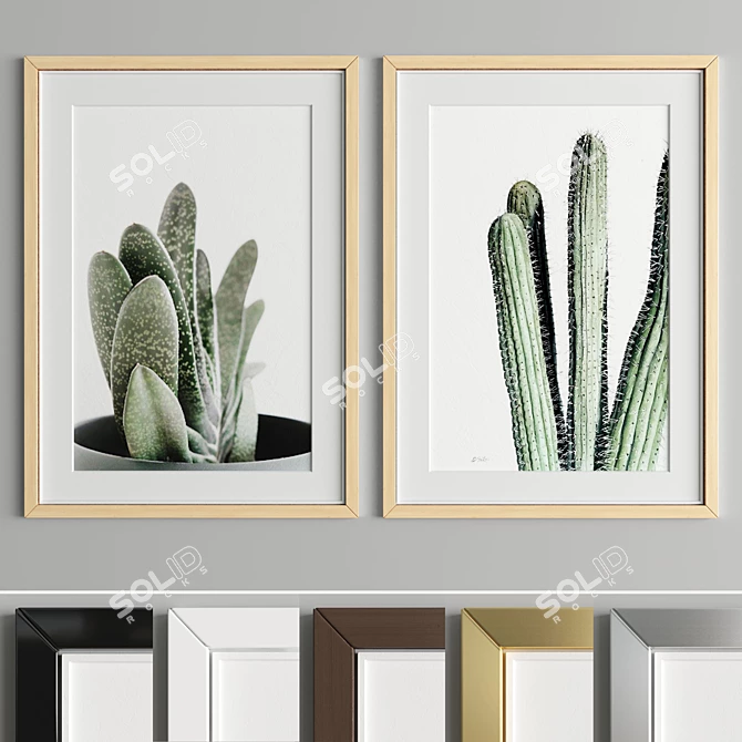 Modern Art Frame A09: Versatile Materials, Multiple Sizes 3D model image 3