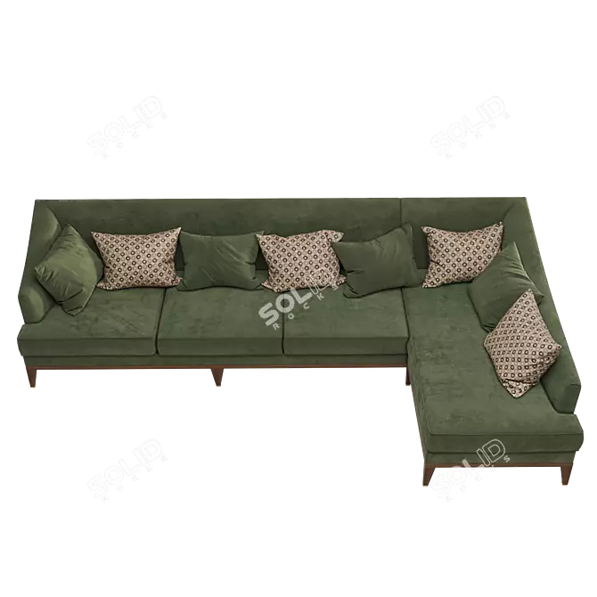 Classic Corner Sofa: OM D008 3D model image 1