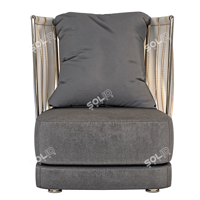 Elegant Mid-Century Armchair 3D model image 3