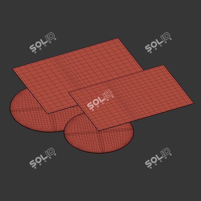 Cozy Wool Area Rugs Set 3D model image 4