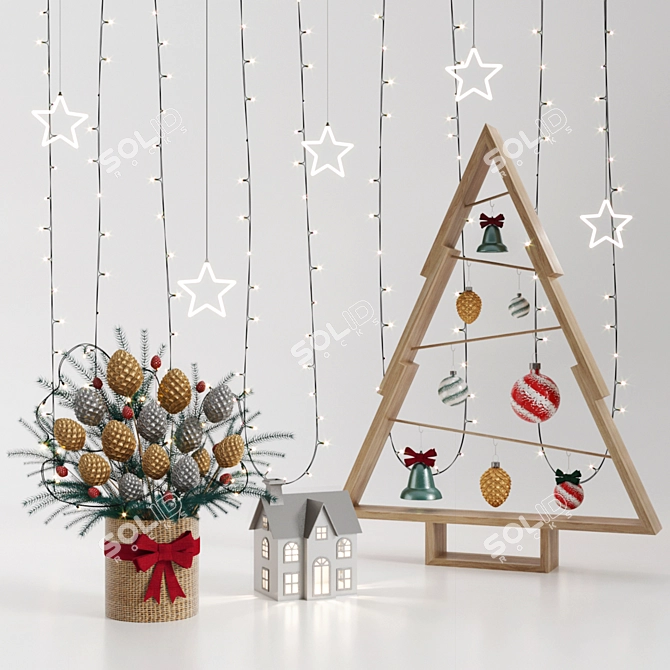 Festive Christmas Decor 3D model image 1